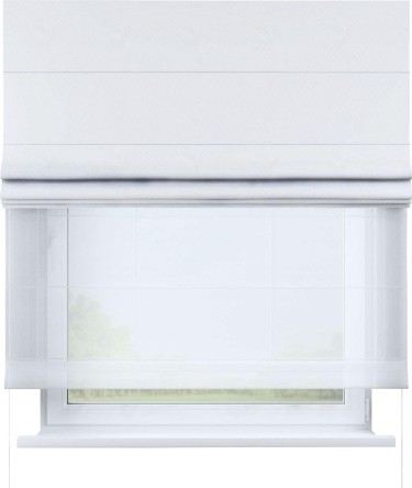 Римская штора «Кортин» день-ночь, ткань вельвет белоснежный