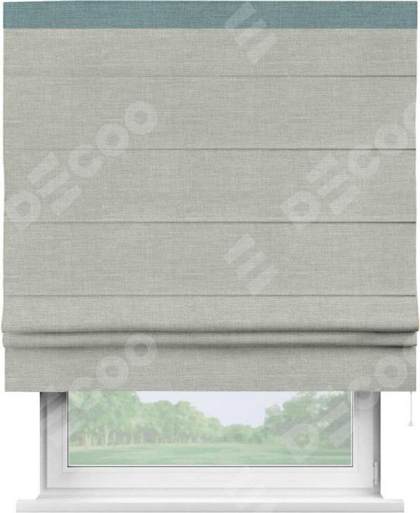 Римская штора «Кортин» с кантом Кинг, для проема, ткань лён серый