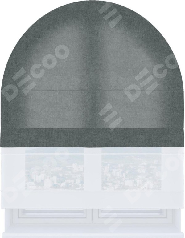 Римская штора «Кортин» день-ночь для арочного проёма, ткань вельвет серый