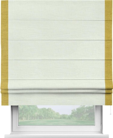 Римская штора «Кортин» с кантом Стрим Дуо, для проема, ткань лён молочный