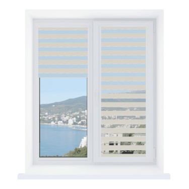 Рулонная штора День-ночь Уни 2 Linen 01 серый, размеры от 20 до 120 см