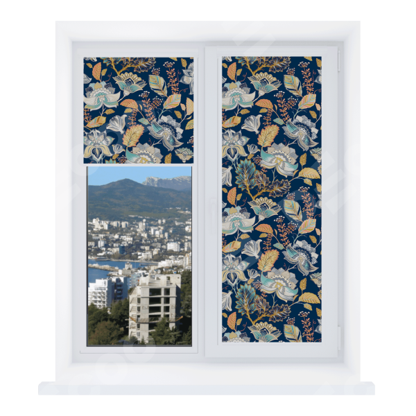 Рулонная штора Уни 2 с принтом Темный букет