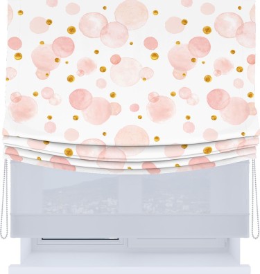 Римская штора «Кортин», день-ночь с мягкими складками, «Круги и точки»