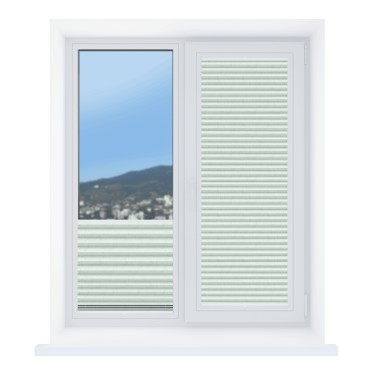 Штора плиссе ткань Краш FR мятный