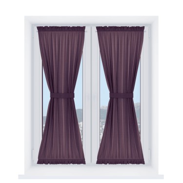 Штора песочные часы «Кортин» лён димаут фиолетовый