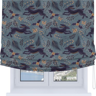 Римская штора Soft с мягкими складками, «Дарк арт зайцы»