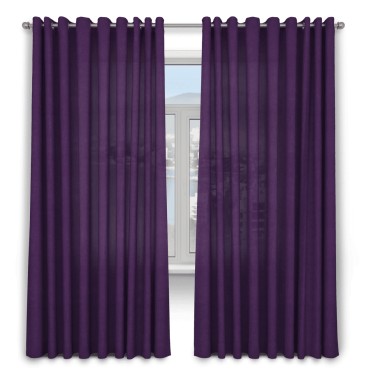 Шторы на люверсах ткань вельвет тёмно-фиолетовый