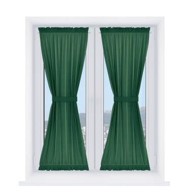 Штора песочные часы «Кортин» вельвет зелёный