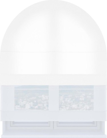 Римская штора «Кортин» день-ночь для арочного проёма, ткань однотонная белоснежная