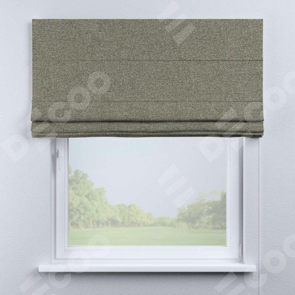 Римская штора «Кортин» для проема, ткань лён блэкаут, светло-бежевый