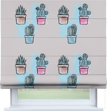 Римская штора «Кортин» для проема «Кактусовая оранжерея»