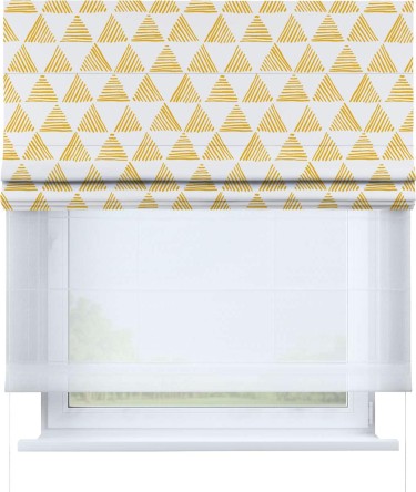 Римская штора «Кортин» день-ночь «Желтые треугольники»
