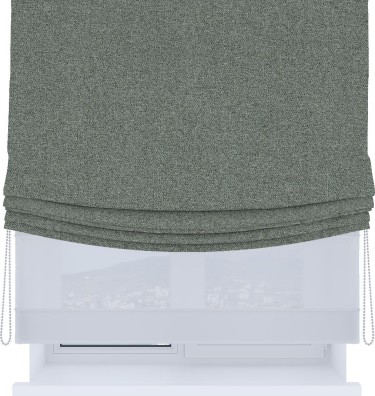 Римская штора «Кортин», день-ночь с мягкими складками, лён блэкаут серый