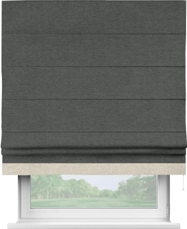 Римская штора «Кортин» с кантом Джестер, для проема, ткань стиф димаут графит