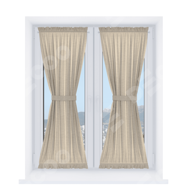 Штора песочные часы «Кортин» лён кашемир бежевый