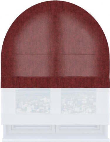 Римская штора «Кортин» день-ночь для арочного проёма, ткань лён кашемир бордовый