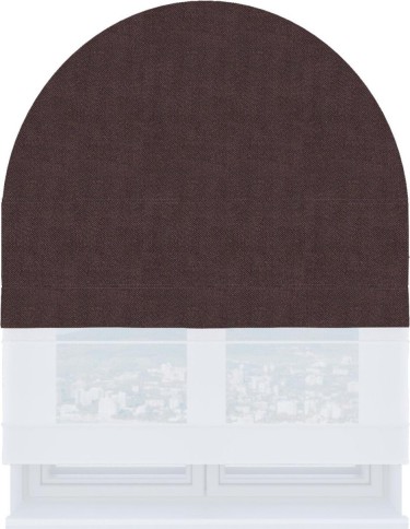 Римская штора «Кортин» день-ночь для арочного проёма, ткань cotton блэкаут лиловый