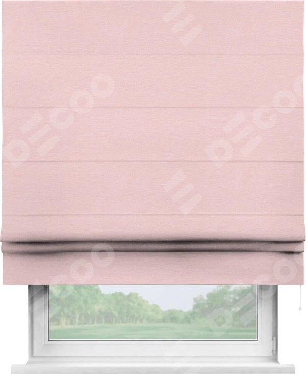 Римская штора «Кортин» для проема, ткань блэкаут однотонный, розовый