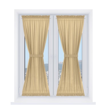 Штора песочные часы «Кортин», ткань лён тёмно-бежевый