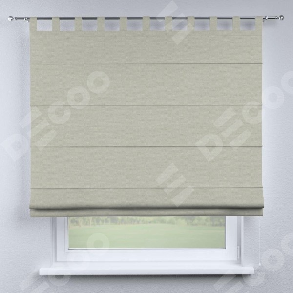 Римская штора на петлях «Кортин», ткань лён димаут, светло-серый