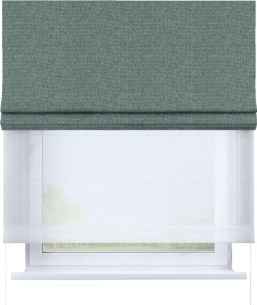 Римская штора «Кортин» день-ночь, стиф димаут серо-голубой