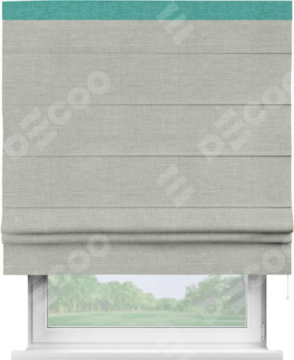 Римская штора «Кортин» с кантом Кинг, для проема, ткань лён серый