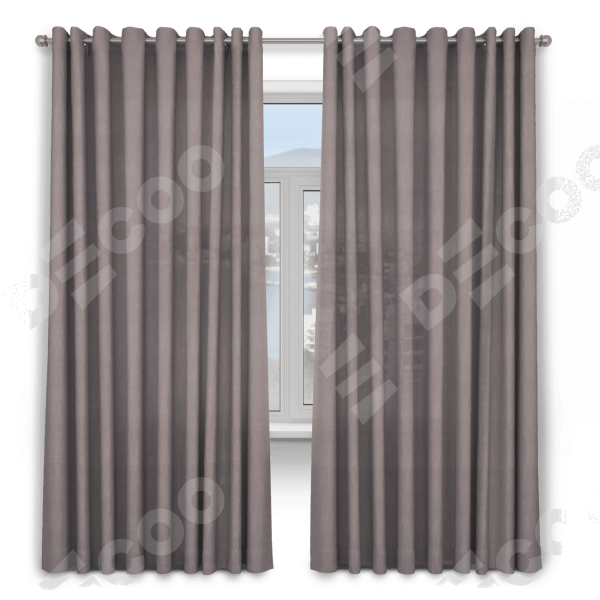 Шторы на люверсах вельвет тёмно-бежевый