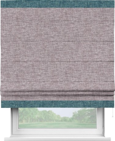 Римская штора «Кортин» для проёма, рогожка димаут розовый кварц, с кантом Горизонт