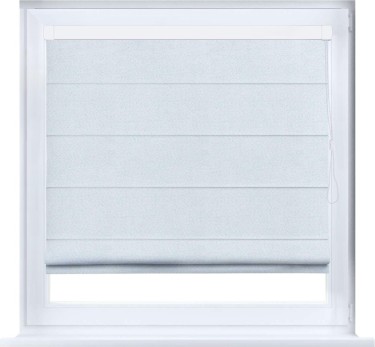 Римская штора «Кортин» кассетная, ткань блэкаут однотонный, белый