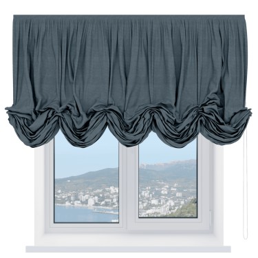 Австрийская штора «Кортин», вельвет серый