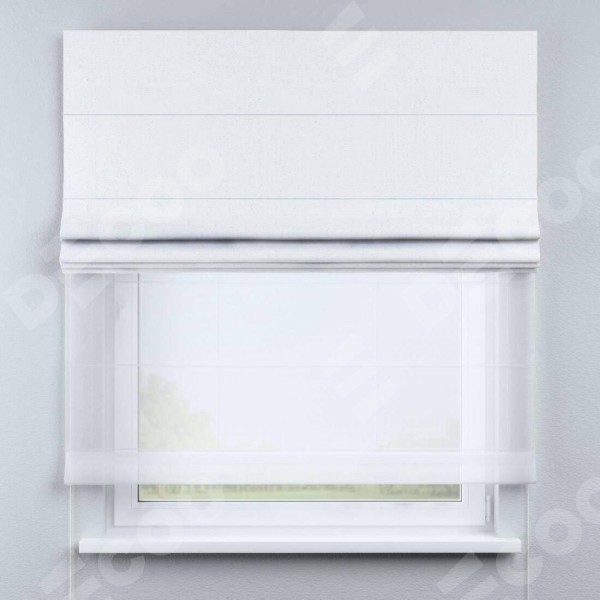 Римская штора «Кортин» день-ночь, ткань лён цвет белый