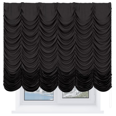 Французская штора «Кортин», вельвет тёмно-коричневый